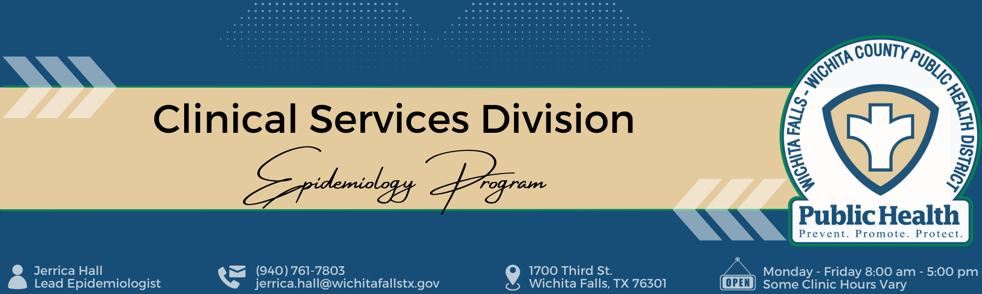 Clinical Services Epidemiology Banner