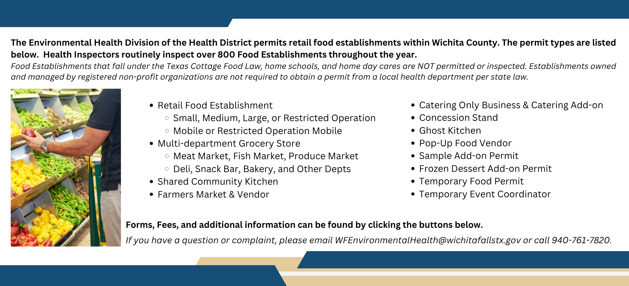 Food Establihsment Permitting Landing Text
