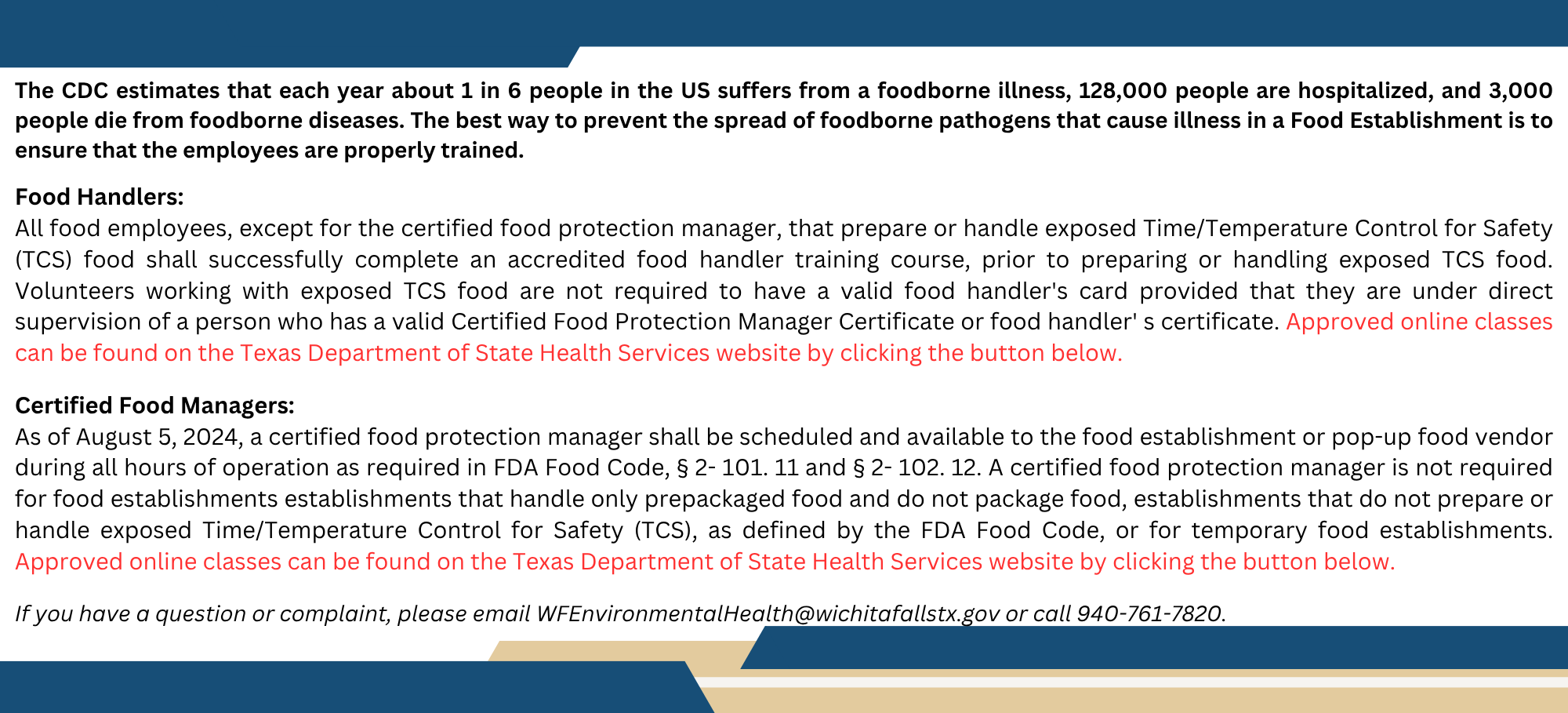 Food Handlers and CFMs 2